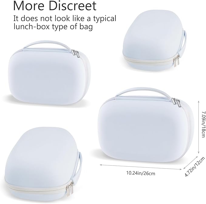 Wearable Breast Pump Case, Hard Shell Breast Pump Bag with Removable Tray, Watertight Breast Pump Storage Bag Compatible with Most of Wearable Breast Pumps, Holds 2 Pumps