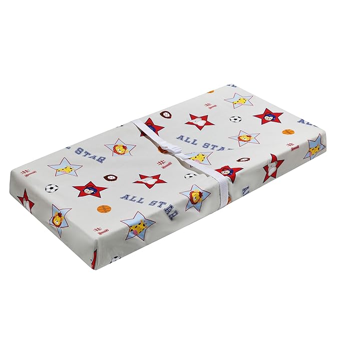 EVERYDAY KIDS 2 Pack Baby Changing Pad Covers for Boys in Solid Blue and Jungle Animal Print – Fits Most Changing Table Pads; 100% Cotton Percale Weave, Breathable, Ultra Soft Changing Table Topper