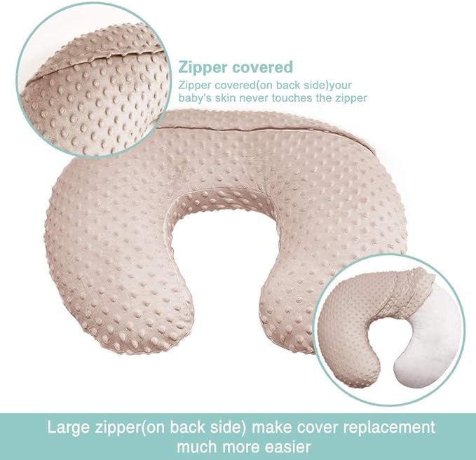 Minky Nursing Pillow Cover Breast Feeding Pillow Cover Slipcover U Shape for Baby Boy Girl,Cover Only(RainbowBear)