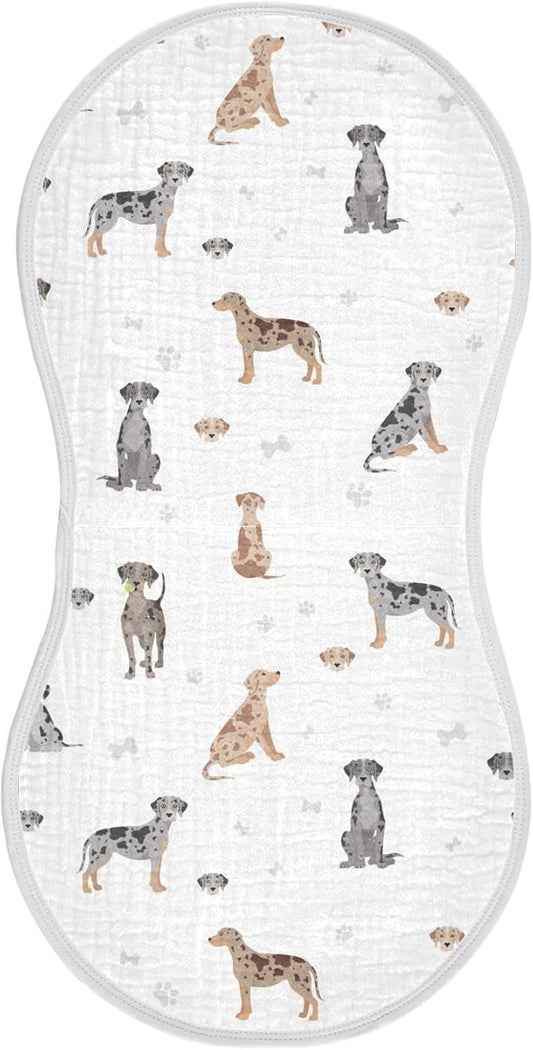 vvfelixl Muslin Burp Cloths Catahoula Leopard Dog Baby Washcloths for Baby Girl Boys 2 Pack