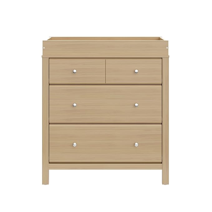 Storkcraft Horizon 3 Drawer Chest with Removable Changing Topper (Driftwood) – GREENGUARD Gold Certified Nursery Dresser, Kids’ Storage Chest with Organizer, Durable and Stylish 3-Drawer Design
