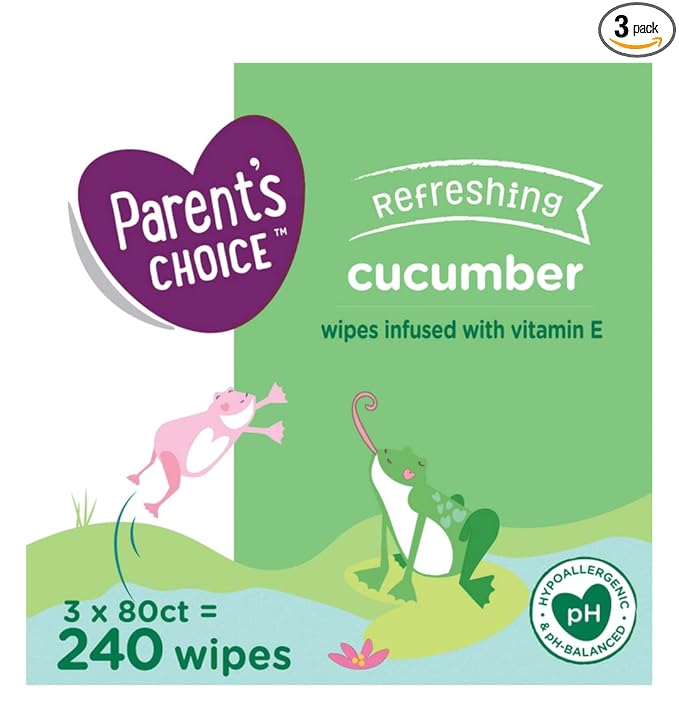 Parent's Choice Baby Wipes Refreshing Cucumber 240 Ct w/ Aloe