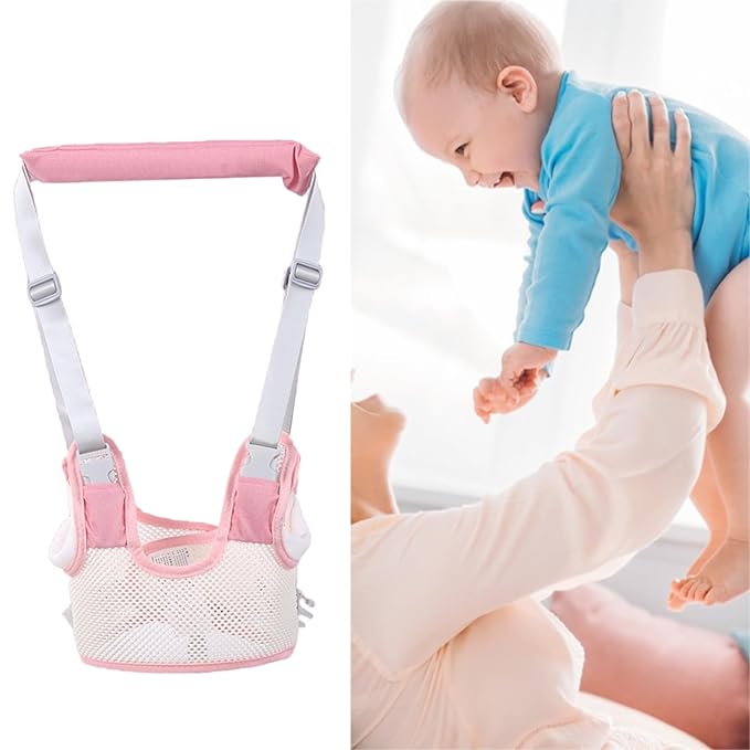 Baby Walker Safety Harness, Toddler Walking Assistant Belt, Easy and Sturdy Use for Children (Pink)