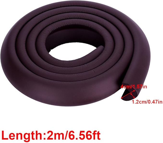 Kids Baby Safety Rubber Bumper Strip Corner and Guards Protector Child Proofing Premium Childproofing Protector (Coffee)