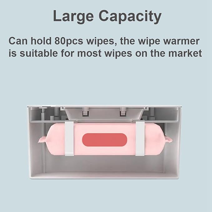 Cocoarm Baby Wipe Warmer Baby Wipe Heater Even Heating Wet Wipes Warmer and Dispenser USB Powered Wipe Warmer for Babies, Holding 80pcs Wipes (Constant Temperature)