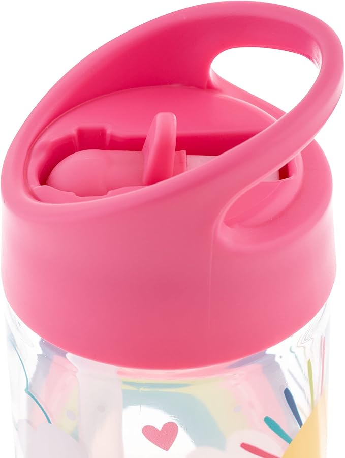 Stephen Joseph, Kids Flip Top Water Bottle, 10 oz Tritan BPA Free, Water Bottle for Girls & Boys, Back to School Flip Top Bottle, Rainbows