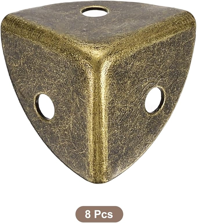 uxcell 8Pcs Decorative Box Corner Cover, 18mm Metal Edge Guard, Furniture Corner Edges Protector, Bronze