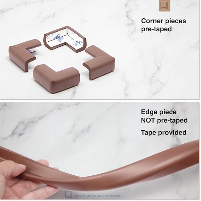 Slim-Fit 27ft Edge 8 Corners - Bundle & Save - RovingCove Slimfit Edge Corner Guards, Coffee Brown