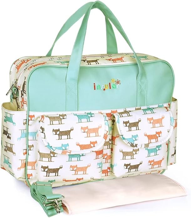 Kamay's Mummy Shoulder Bag Diaper Bag Chic Nappy Changing Bag Tote/Messenger Style Large with Changing Mat, Adjustable Straps