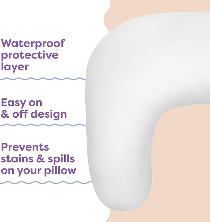 Boppy Nursing Pillow Liner - Waterproof Protection for Redesigned Boppy Nursing Pillow, Machine Wash & Dry, Wipeable, Liner Only - Nursing Pillow Sold Separately, White