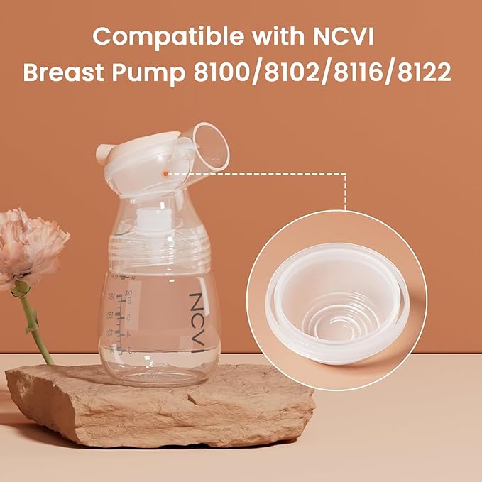 NCVI Replacement Flanges 24mm Compatible with 8780/8782/8100/8102/8122/8116/8128/8129, Breast Pump Accessories, BPA Free, 2 PCS (24mm Flange)