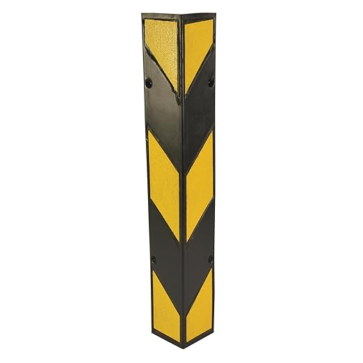 Vestil MRCG-39 Molded Rubber Corner Protector 6 In. x 6 In. x 39 In. Black/Yellow