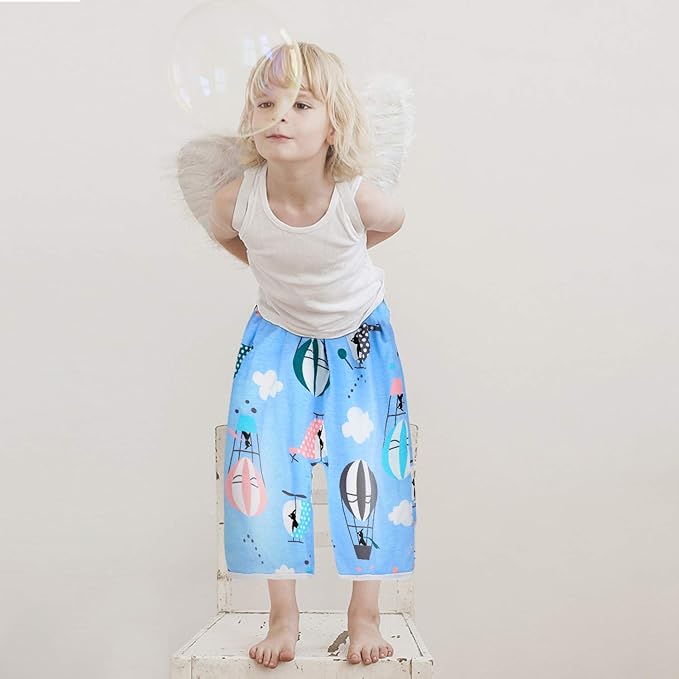 2 Packs Waterproof Diaper Pants Potty Training Cloth Diaper Pants for Baby Boy and Girl Night Time Pink