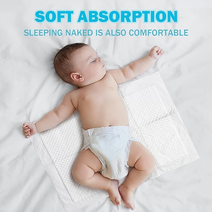 Baby Disposable Changing Pad, 25 Pack Soft Non-Woven Fabric Breathable Waterproof Underpads, Portable Leak-Proof Mattress Protector, Incontinence Bed Pads