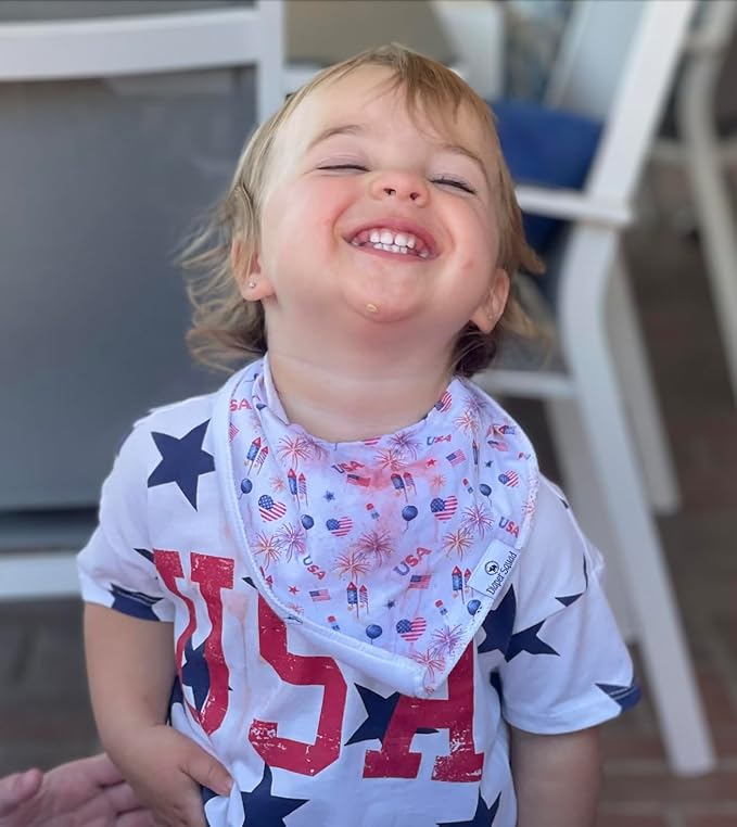 DiaperSquad's 100% Organic Cotton Baby Drool Bibs, Super Absorbent & Adjustable Baby Bibs for Drooling and Teething