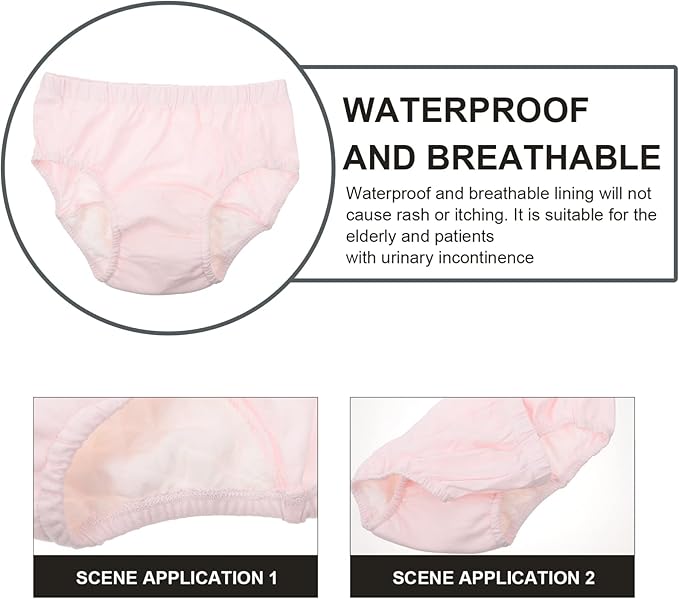 Healifty Reusable Leakproof Urinary Underwear for Elderly Waterproof Breathable Incontinence Care Pants Comfortable Washable Size XXL 14.56X11.81X0.39In