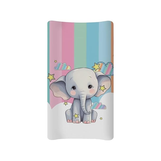ZDCUSTOM Elephant Pattern Changing Table Pad Covers Diaper Changing Table Cover Comfy Cozy Cradle Sheets Stretchy Changing Pad Covers Fits Standard Contoured Changing Pads