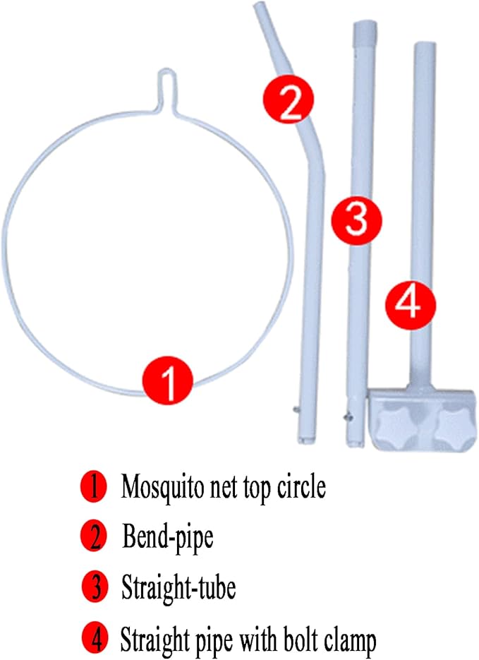 Baby Infant Toddler Bed Dome Cots Mosquito Netting Hanging Bed Net Mosquito Bar Frame Palace-Style Crib Bedding Set (White Stand Only)
