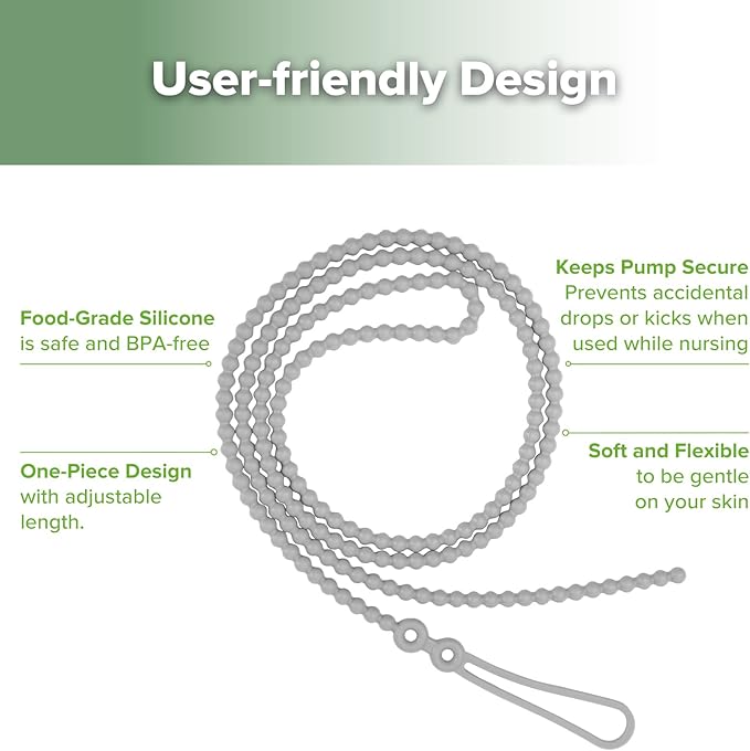 haakaa Silicone Strap for haakaa Gen.1/2/3 Manual Breast Pump Silicone Breast Pump Strap | Color: SUVA Grey