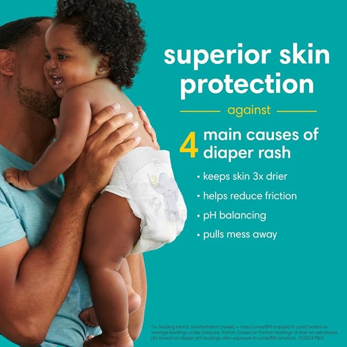Pampers Baby Diapers and Wipes Starter Kit - Swaddlers Disposable Diapers Sizes 1 (198 Count) & 2 (186 Count) With Sensitive Water Based Wipes 12 Flip-Top Packs (1008 Total)