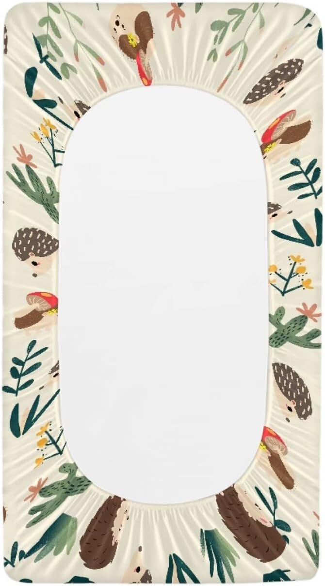 Hedgehog Changing Pad Cover Breathable Stretchy Universal Tray Table Mat Washable Lightweight Waterproof Nursery Pad Change Cover