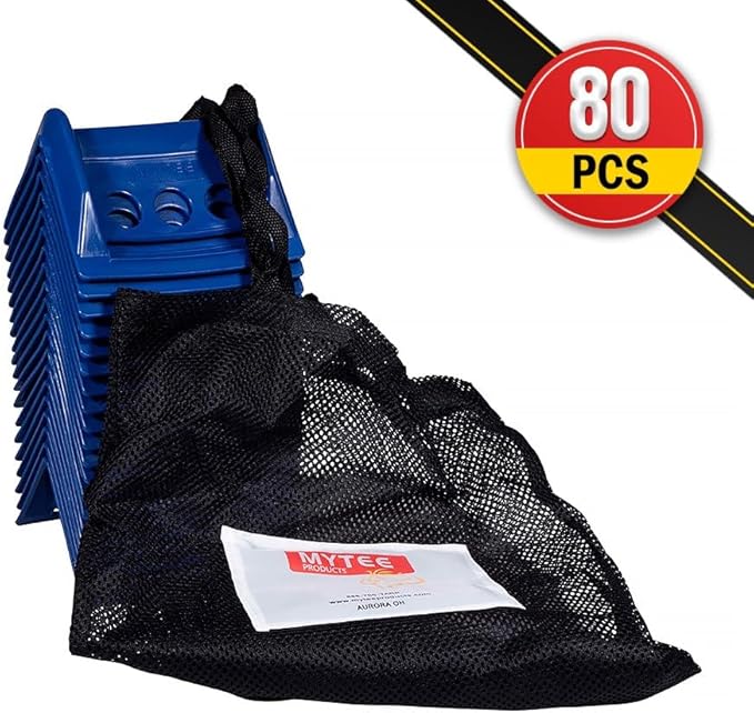 Mytee Products (80 Pieces Blue 4"x6" Flatbed Edge Protectors with Carrying Case - 4" Winch Ratchet Straps Corner Protectors for Flatbed Cargo Load