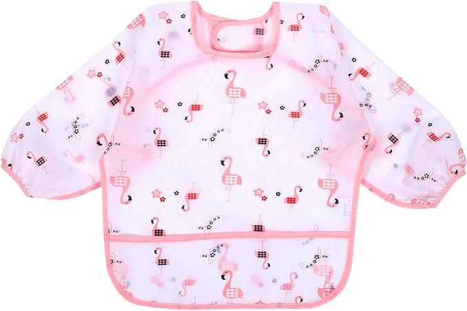 Accmor 3 Pack Long Sleeve Bibs, Baby Smock Waterproof Sleeved Bib Smock for Baby Toddler 6-36 Months