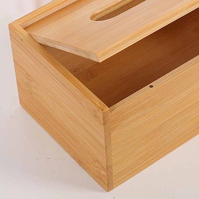 Tissue Box Cover, Bamboo Tissue Box Cover Rectangle, Tissue Box Holder Rectangular Covers Your Tissues, Decorative Tissue Box Cover