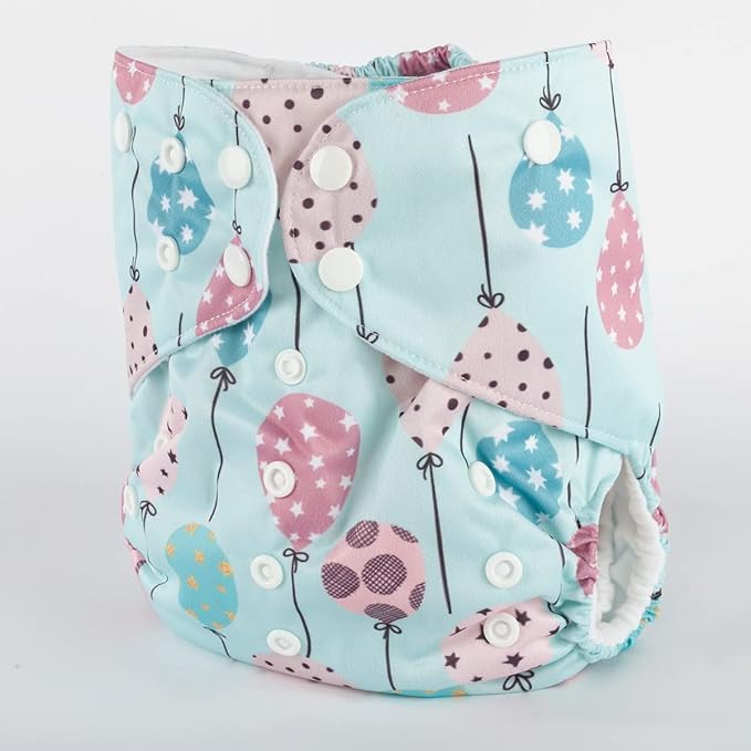 2 to 7 Years Old Cloth Diaper Nappy Pocket Reusable Washable Junior Big Baby Kids Toddler (Party Balloons)