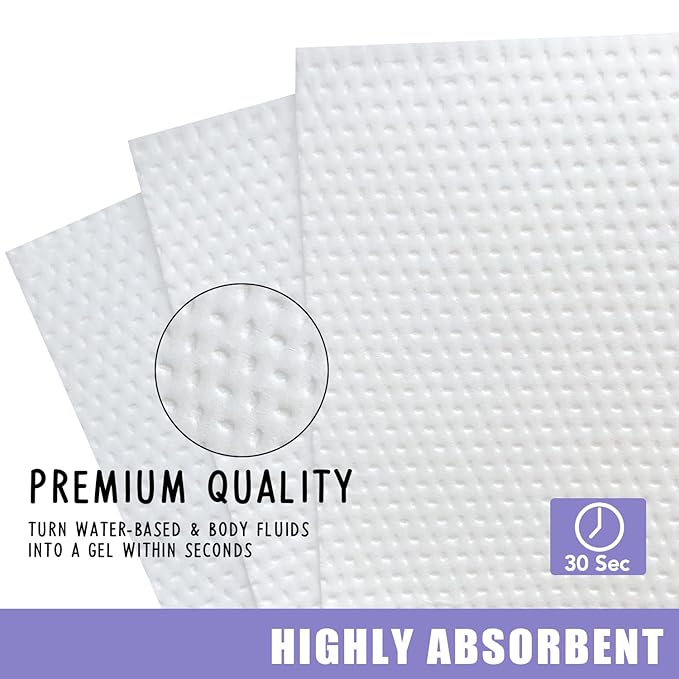 Disposable Potty Absorbent Pads for Kids Travel,Toilet Refill Pouch for Toddler Toilets Portable Fast-Acting Absorbent Fit All Baby Travel Potty Bags - 50 Pads