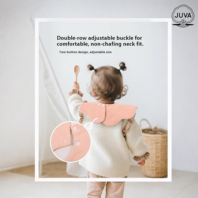 JUVA 6-Pack Organic Cotton Baby Bibs, Absorbent & Reversible, 360° Rotating Drool Bibs for Boys & Girls 0-24M