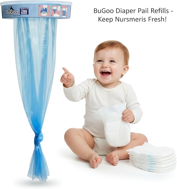 Diaper Pail Refill Bags Compatible with Diaper Genie & Munchkin, 7-layer Thick Odor Lock Unscented Trash Disposal, 5 Pack 1400 Count