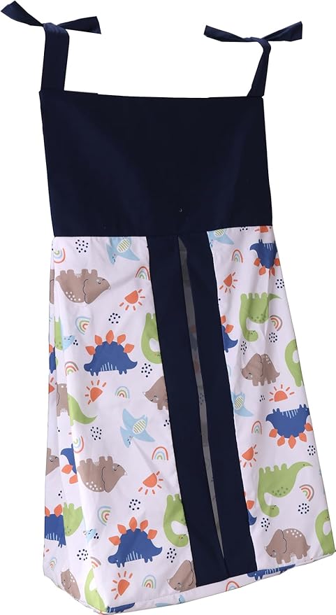 Dinosaur Nursery Crib Diaper Stacker For Boys Girls Crib Diaper Organizer Diaper Holder, Large Capacity (Blue)