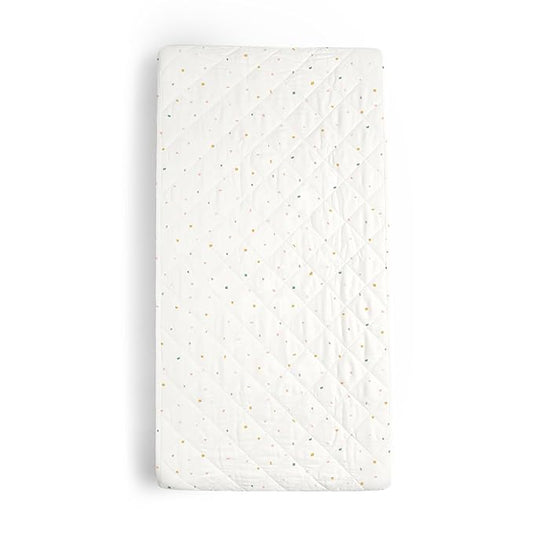 Makemake Organics Organic Changing Pad Cover GOTS Certified Organic Cotton Changing Table Cover Non Toxic Quilted Ultra Soft Girls Boys Neutral Nursery (16"x33", Dotty)