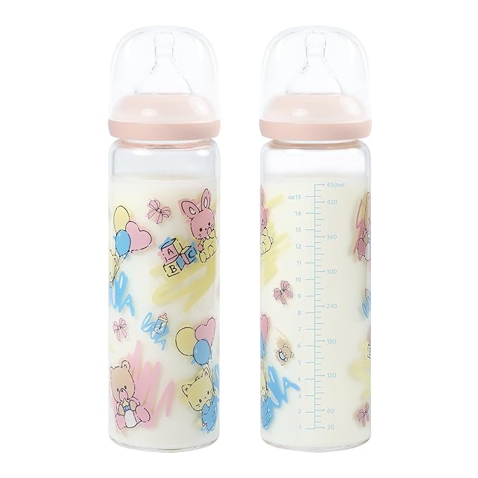 LittleForBig Adult Glass Feeding Bottle Ultra Printed Specialty Oversized Baby Cuties Pattern