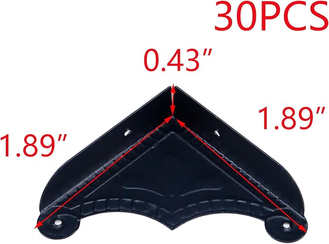 T Tulead 30PCS Box Corner Guard Furniture Edge Protectors 1.89"×1.89"×0.43" Black Corner Guard Cover with Nails,for Cabinet,Desk,Toolbox