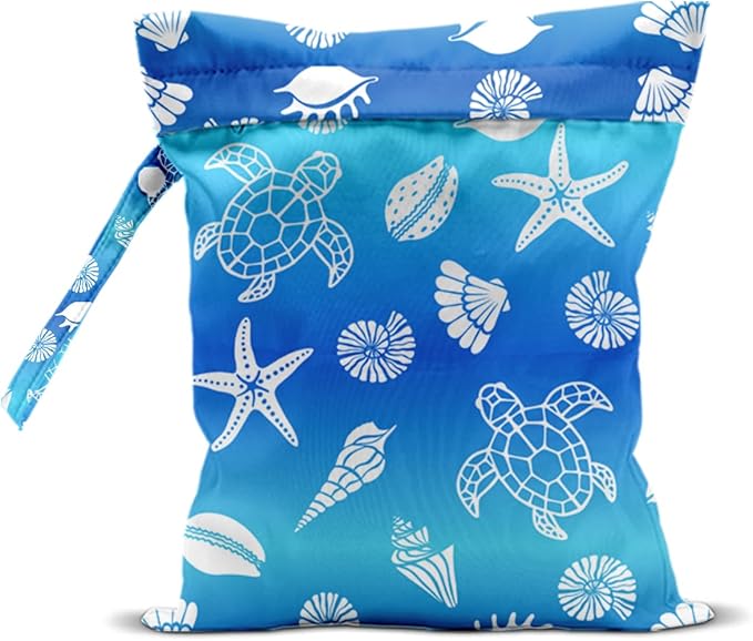 Turtle Wet Dry Bags for Diaper Waterproof Swimsuit Washable Reusable Bag for Beach Diapers Dirty Yoga Gym Clothes Plant Gifts for Men Friend Women