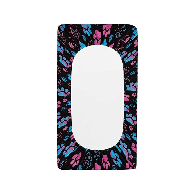 Paw Print Changing Pad Cover for Baby Cute Baby Diaper Change Table Pad Covers Soft Cradle Mattress Sheets