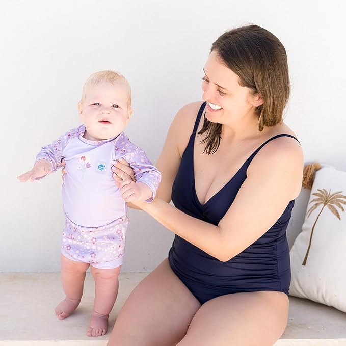Splash About Happy Nappy Sunsuit, Swimsuit for Babies & Toddlers with Built-in Swim Diaper