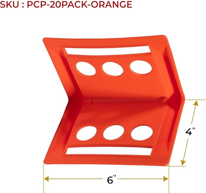 Mytee Products (120 Pieces) Orange 4"x6" Flatbed Edge Protectors with Carrying Case - 4" Winch Ratchet Straps Corner Protectors for Flatbed Cargo Load