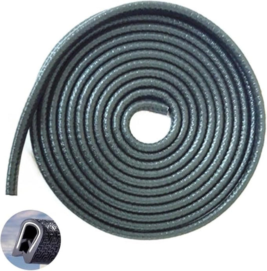 Edge Trim Black Small, Flexible PVC Edge Protector,Rubber U Channel Edge Trim,Fits Edge 1/16 to 1/8 Inch (16FT)
