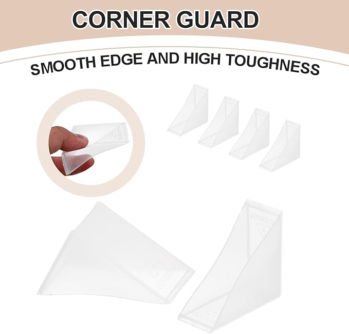 uxcell 30Pcs Triangle Glass Corner Protector, 0.79 x 2 Inch Plastic Glass Table Corner Protector Transport Corner Guard for Glass, Ceramics, Wood, and Steel(Right Angle, Clear)