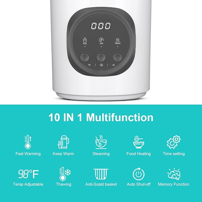 Vaundra Fast Baby Bottle Warmer for Breastmilk and Formula 120V