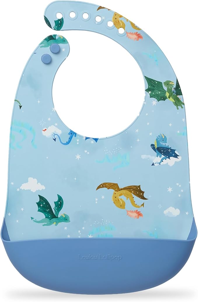 Loulou Lollipop Soft, Waterproof Silicone Feeding Bib for Babies and Toddlers