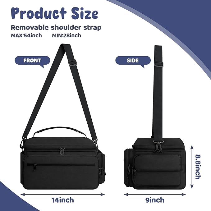 OCKLILY Breast Pump Bag for Spectra S1 S2, Pumping Bag with Waterproof Mat for Pumps Accessories, Portable Pump Carrying Case for Work, Travel and Family Use, Black