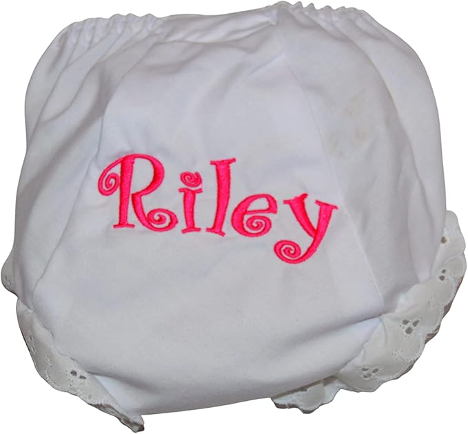Personalized Baby Bloomers, Baby Diaper Cover with embroidered name, Curlz Script Font Bloomers