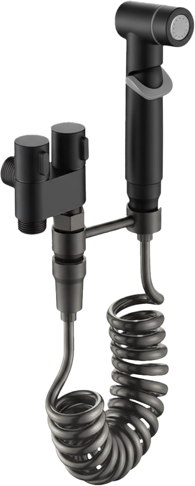 Aqua Earth Handheld Bidet Sprayer for Toilet Baby Cloth Diaper Spraying Kit Bathroom Toilet Bidet Attachment Set for Bathing Pets and Feminine Hygiene Matte Black