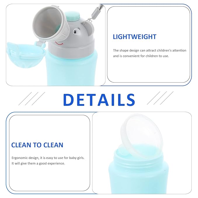 Healifty Portable Kids Car Urinal for Boys Lightweight Travel Potty Bottle Emergency Outdoor Toddler Urinating Container 4.72X3.14X8.66 Inch