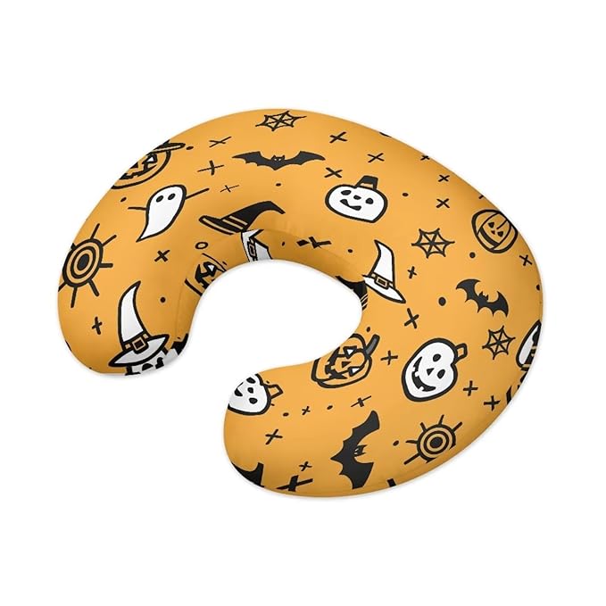 Cute Halloween Ghost Bat Pattern Nursing Pillowcase Nursing Pillow Cover Detachable Nursing Pillow Protective Cas Baby Feeding Easy to Use and Not Easy to Fade Halloween Decor