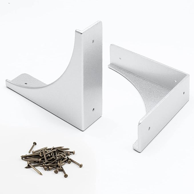 BokWin Silver Box Corner Protector Metal,4 Pcs 2.56 Inch Decorative Corner Brackets with Screws,Safety Edge Guard for Box Furniture Table Shelf
